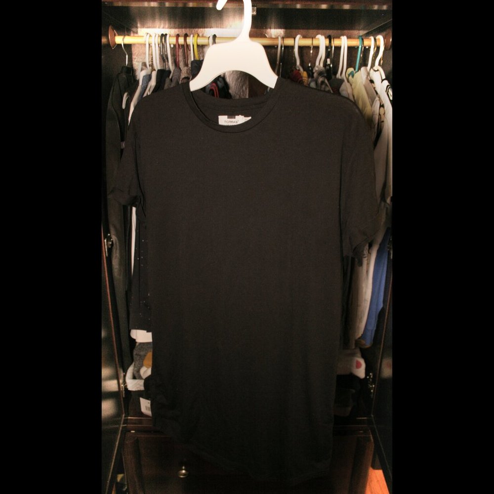 TOPMAN - JERSEY T-SHIRT - BLACK - SMALL - TOPSHOP